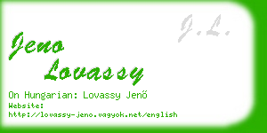 jeno lovassy business card
